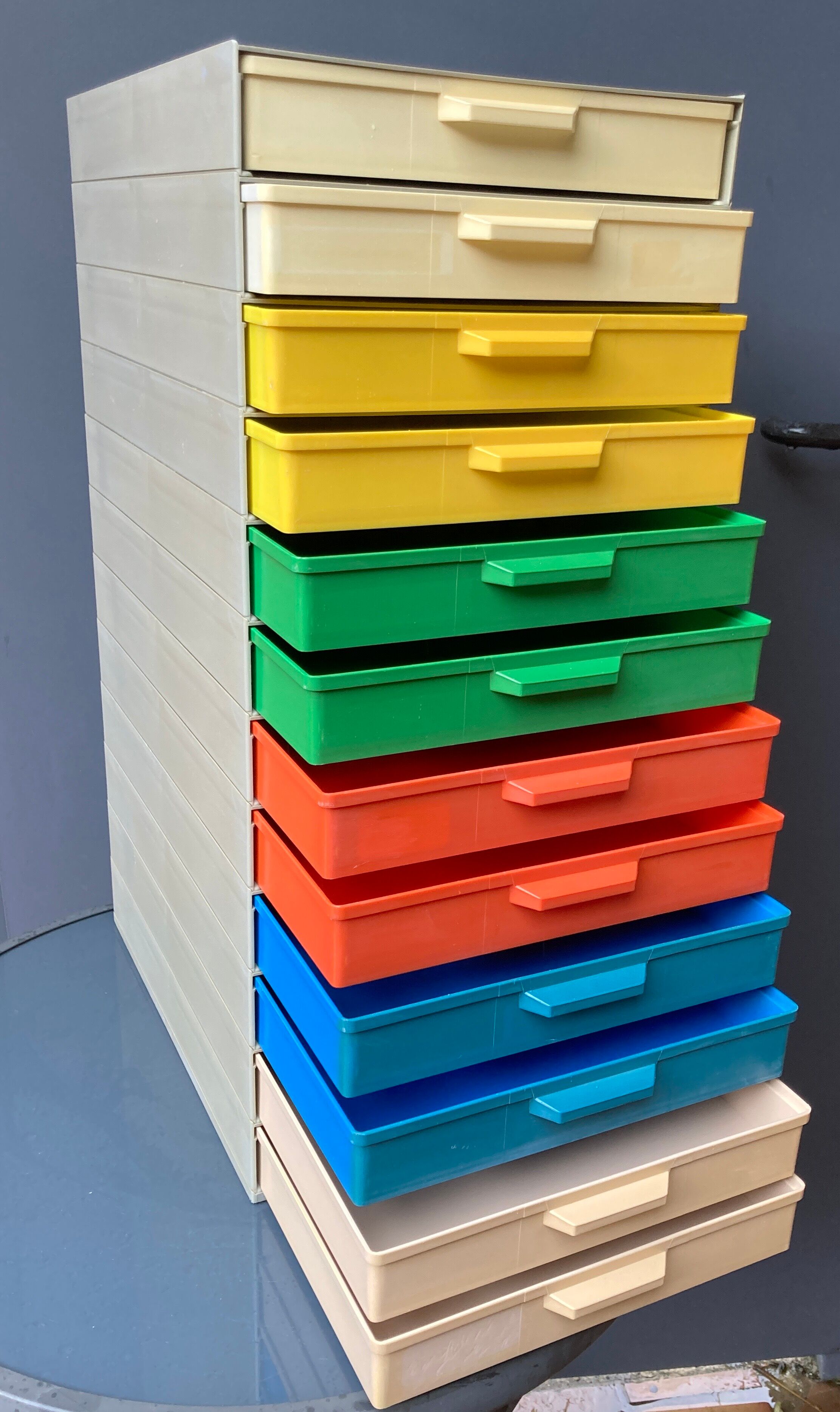 12-drawer vintage office locker
