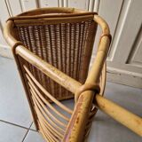 Porte revue en rotin vintage