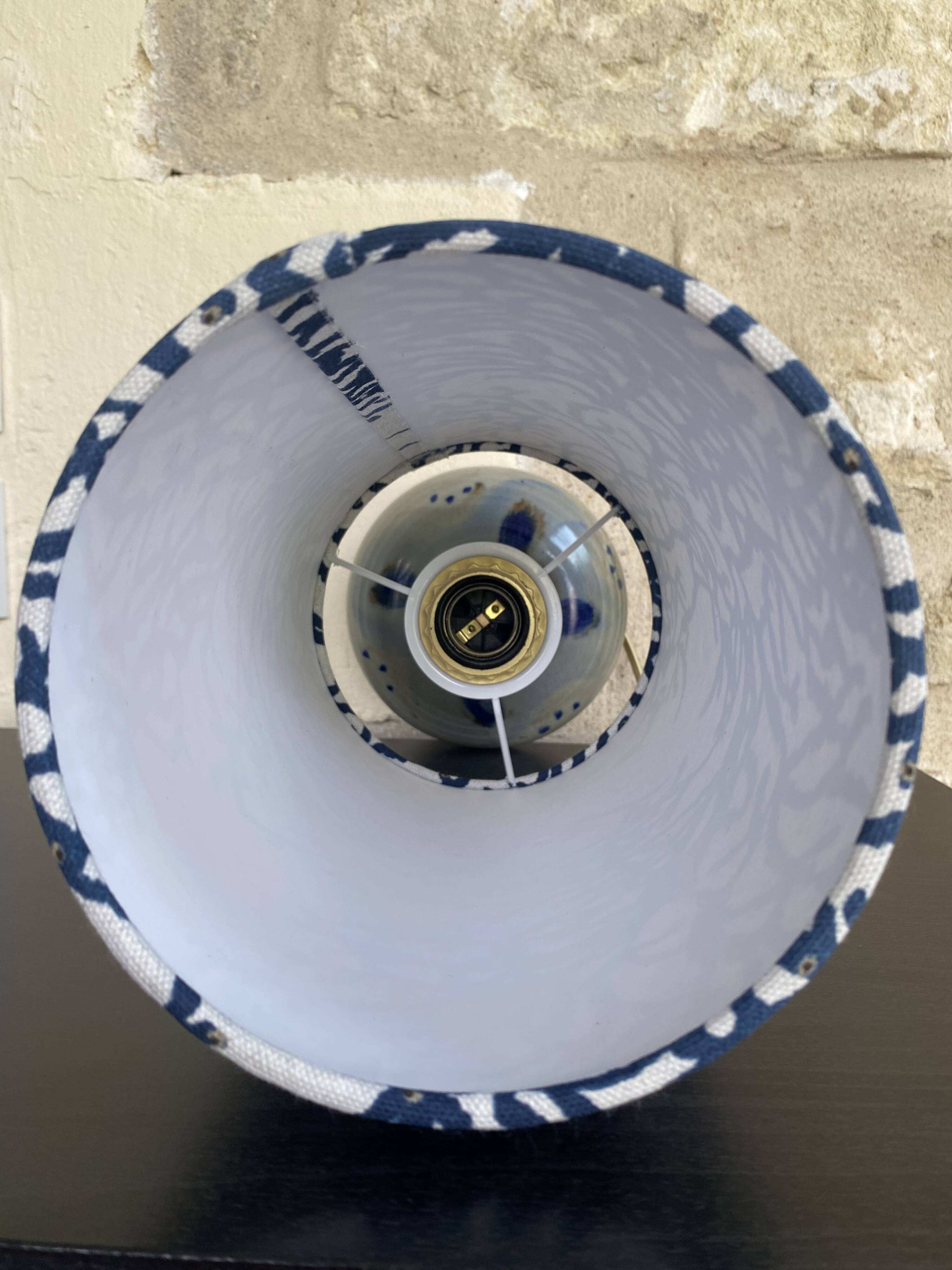 Vintage glazed stoneware lamp