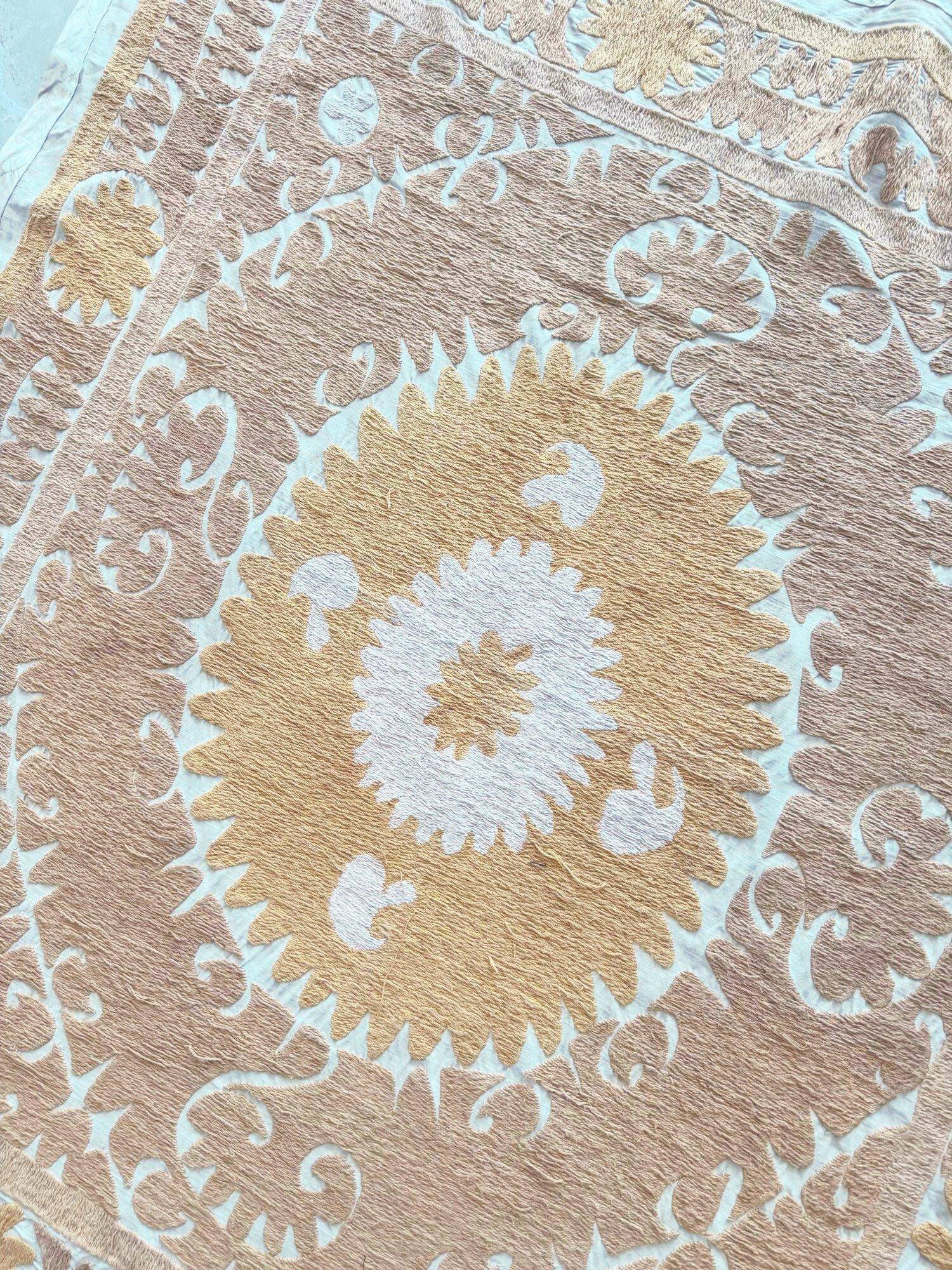 Vintage hand-embroidered tablecloth 139x144 cm