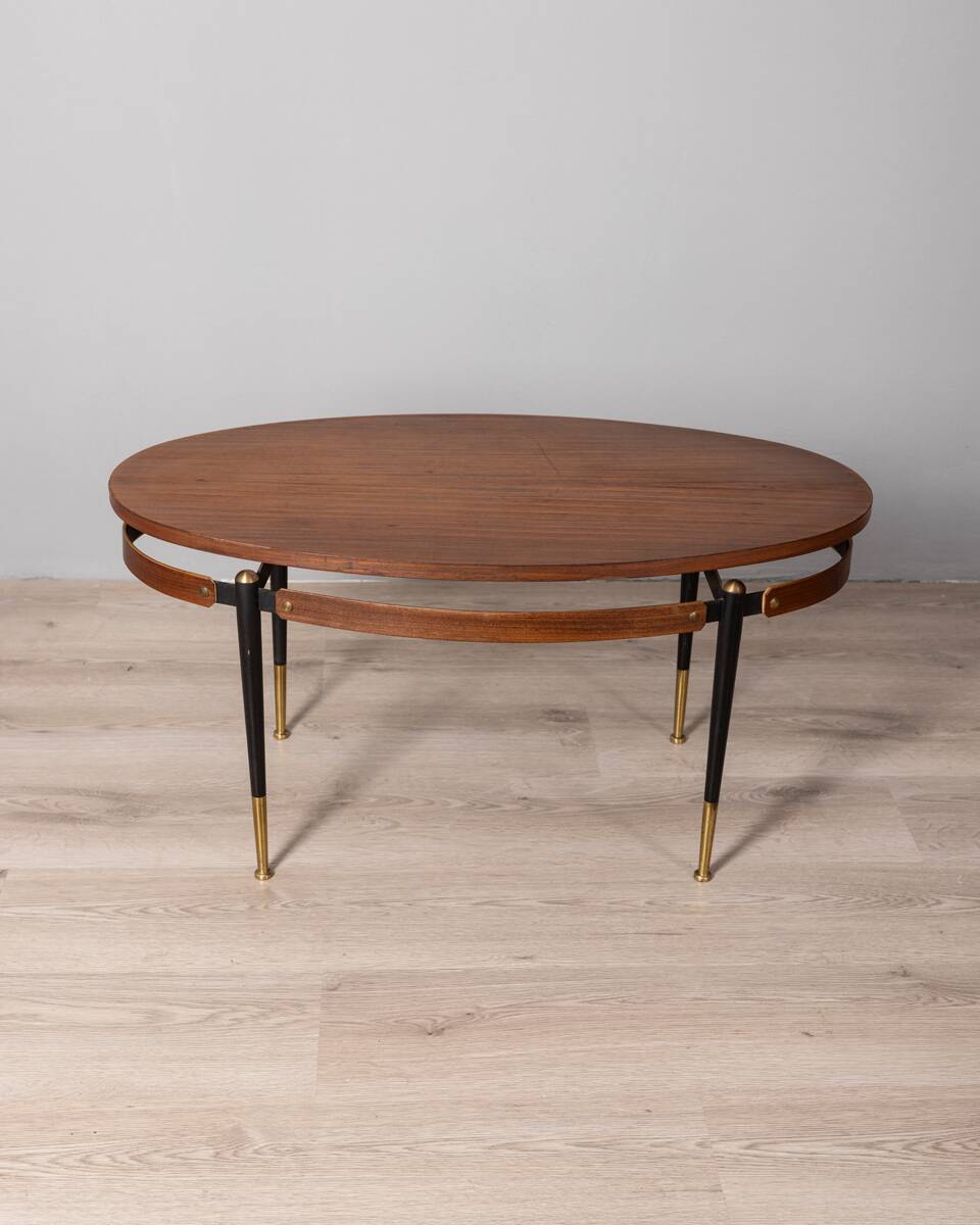Table basse vintage en bois des années 60, design italien
