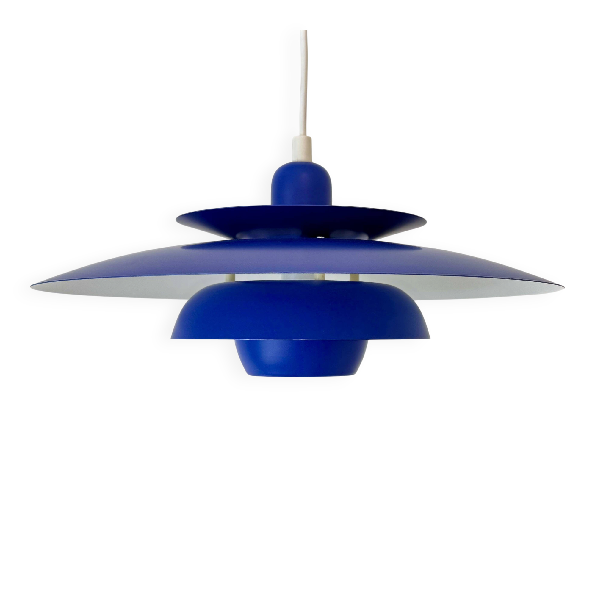 Suspension danoise El-Light bleu cobalt, années 1970