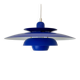 Suspension danoise El-Light bleu cobalt, années 1970