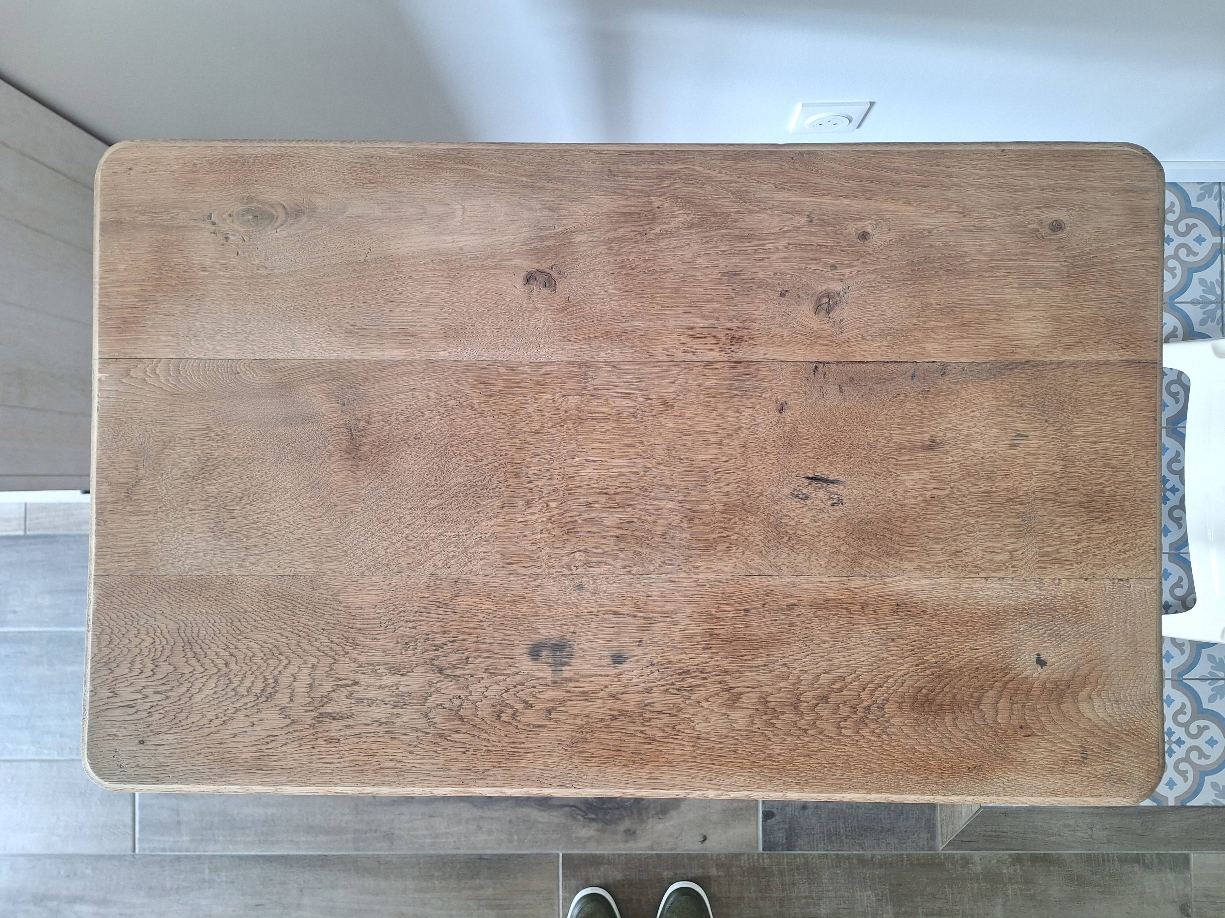 Farmhouse desk / console / side table in solid oak, country style.