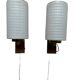 Pair of wood and glass wall sconces