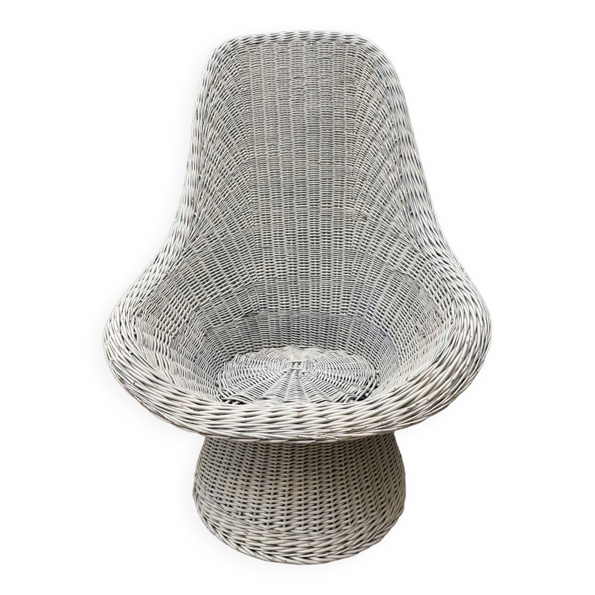 White rattan armchair