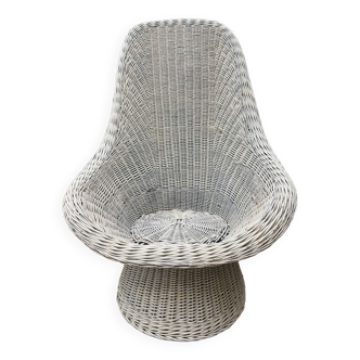 Fauteuil en rotin blanc