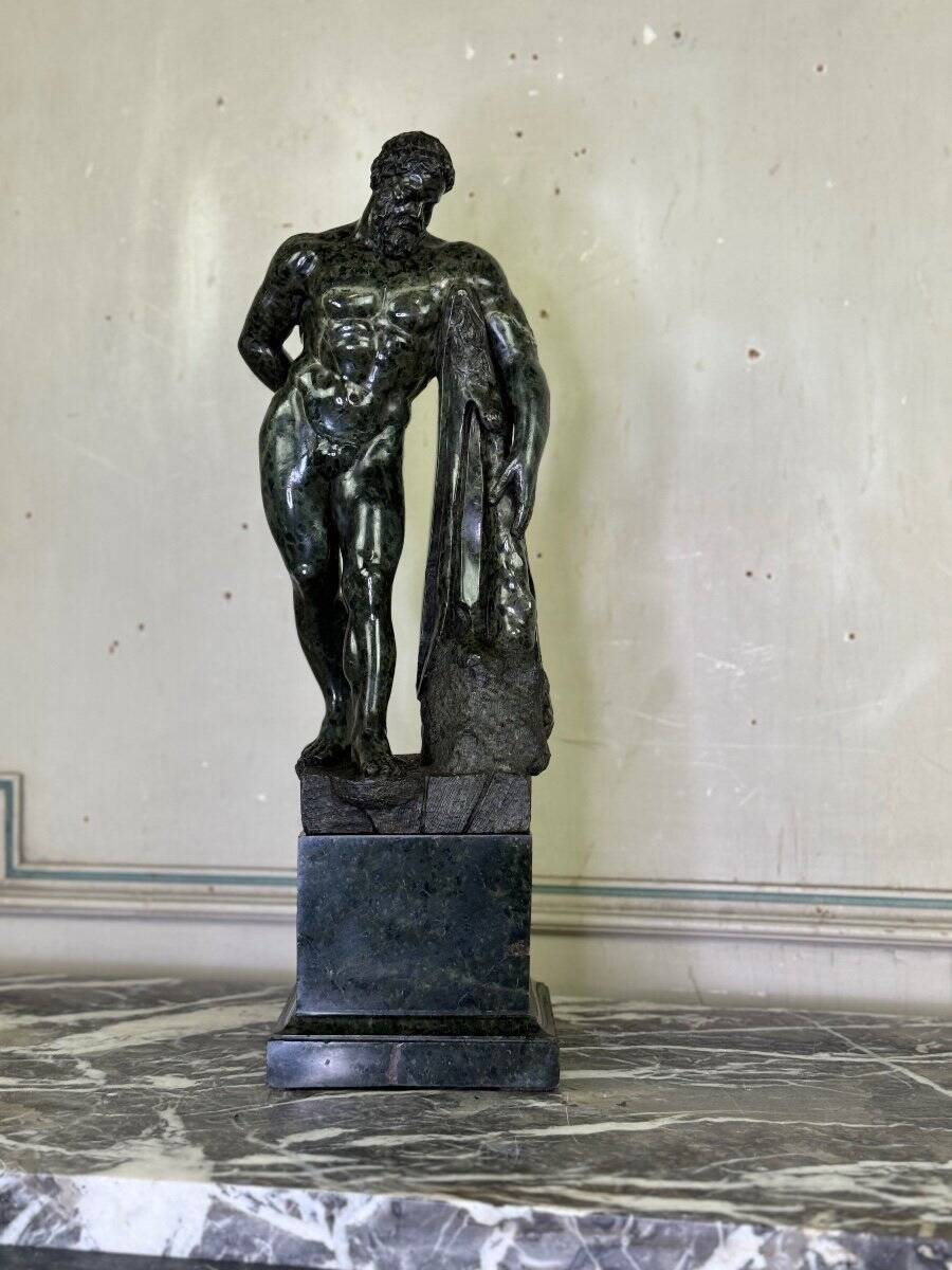 After the Farnese Hercules, a serpentine marble sculpture, a souvenir of the Grand Tour