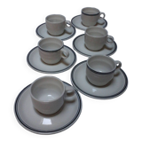 6 bistro cups with saucers