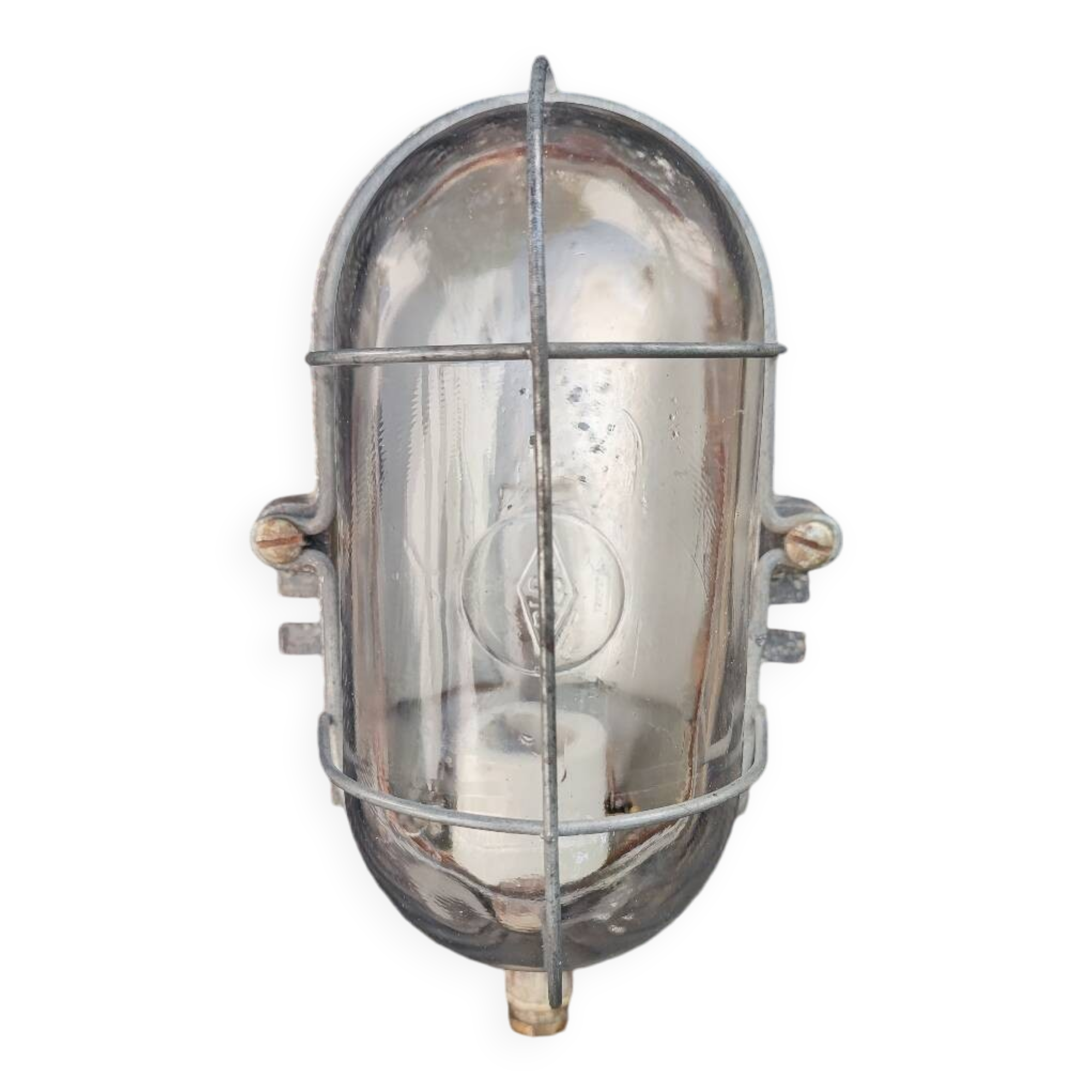 Industrial cast iron and glass wall light Bloc