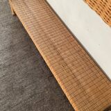 Wood and woven wicker console