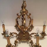 Lucien Gau chandelier in solid bronze