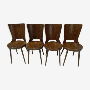 Suite de 4 chaises de bistrot Baumann Dove 1960