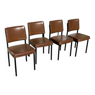 Set de 4 chaises vintage en skai