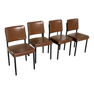 Set of 4 vintage leatherette chairs