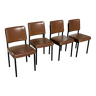 Set de 4 chaises vintage en skai