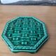 Pair of Digoin Sarreguemines barbotine bottle coasters
