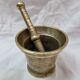 Pilon en bronze, mortier d'apothicaire