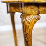 Vintage Round Walnut Coffee Table, 1930s