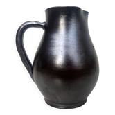 black stoneware carafe / vase, France 1950