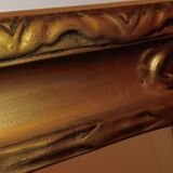 Antique mirror, gilt-painted aged wood frame