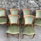 Set de 6 chaises Directoire en velours vert amande