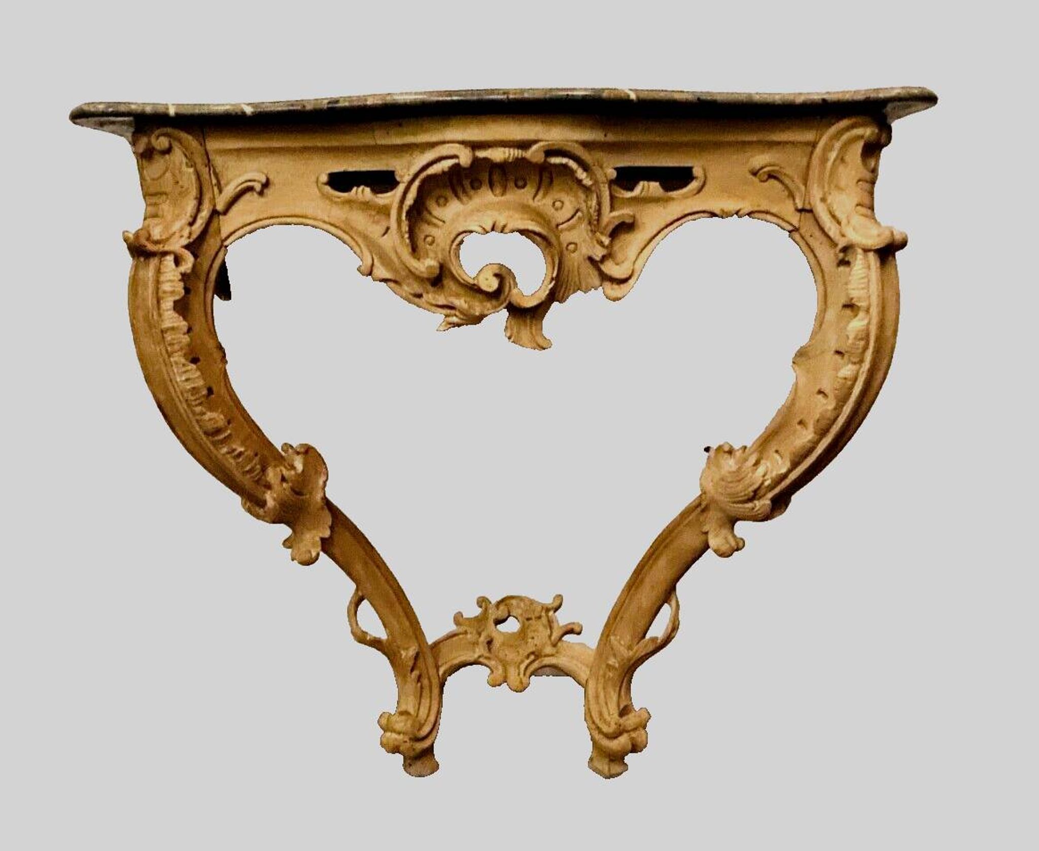 Console de style Louis XV en bois naturel XIX siècle