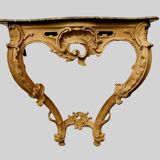 Louis XV style console in natural wood 19th century