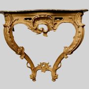 Console de style Louis XV en bois naturel XIX siècle