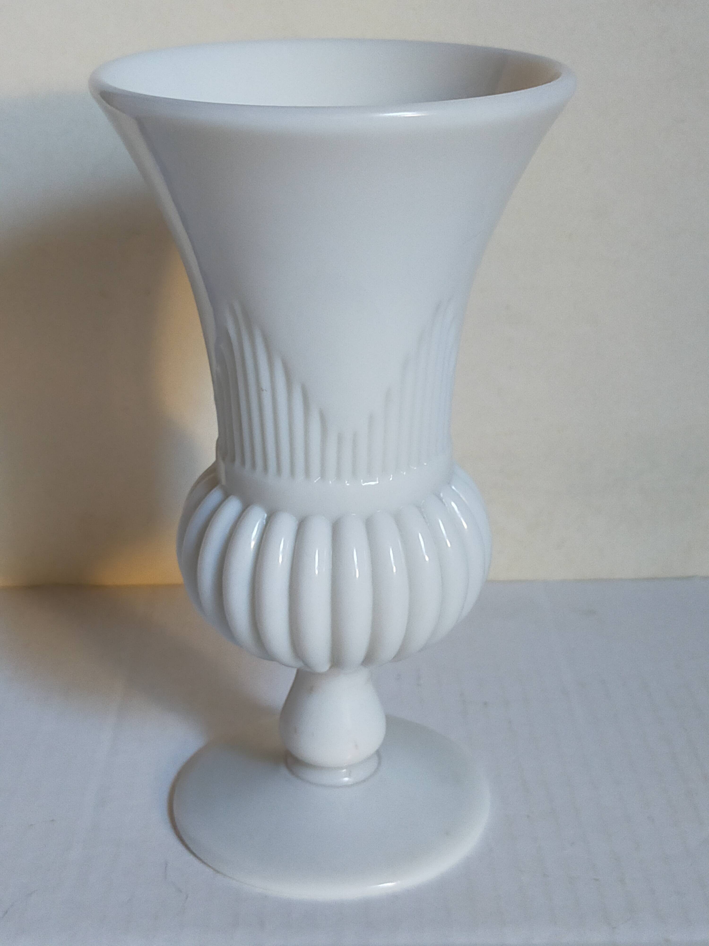 Antique milk glass baluster vase early 20th century