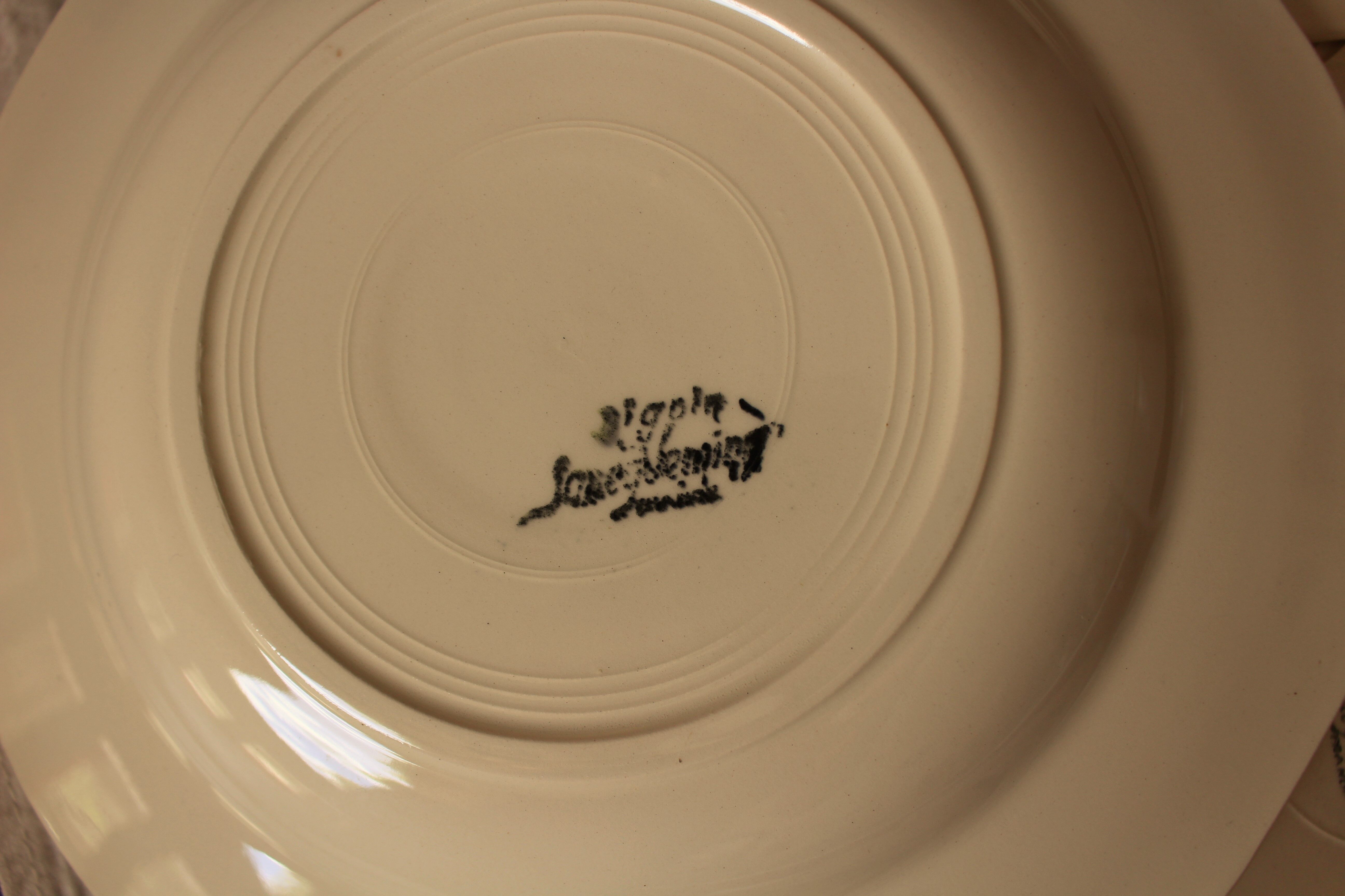 Lot 10 hollow plates Digoin Sarreguemines Faïence hatch