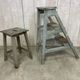 Stool and workshop step ladder set