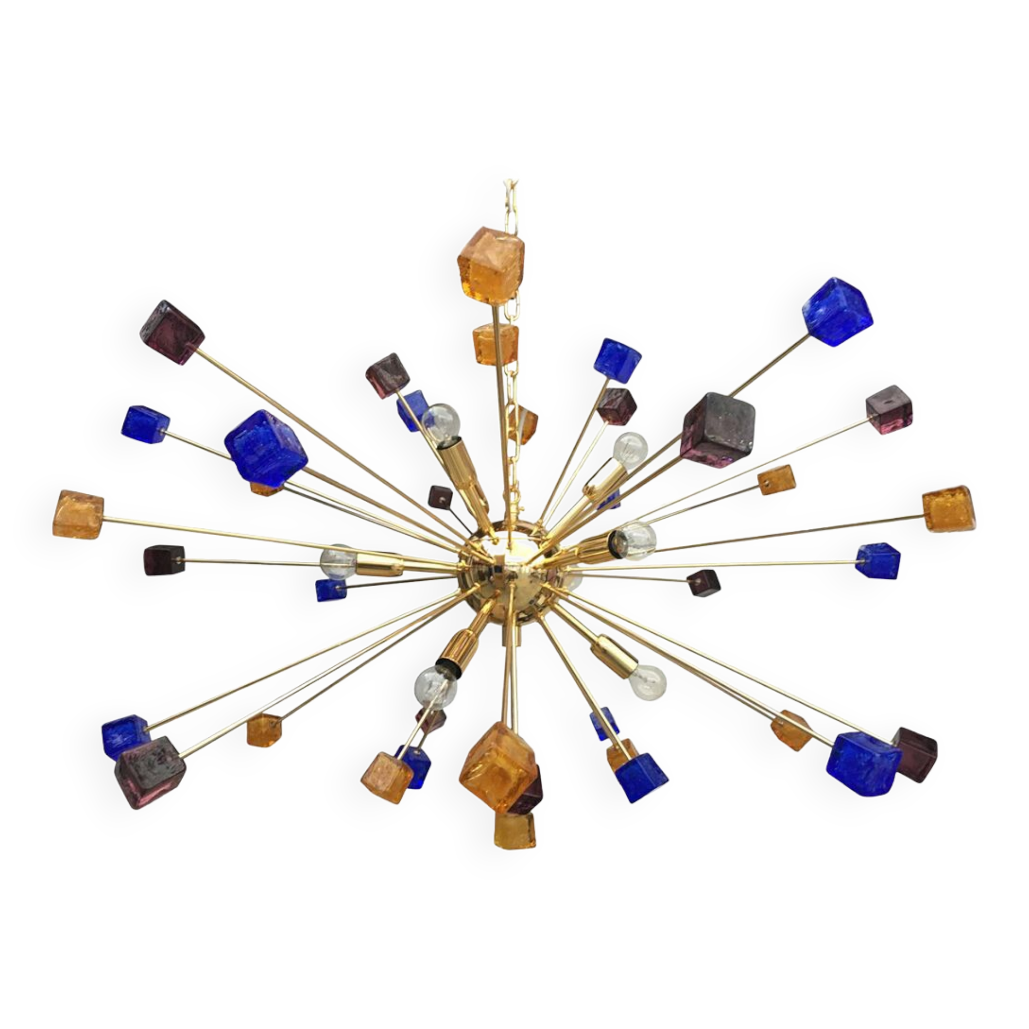 Lustre spoutnik en verre de Murano