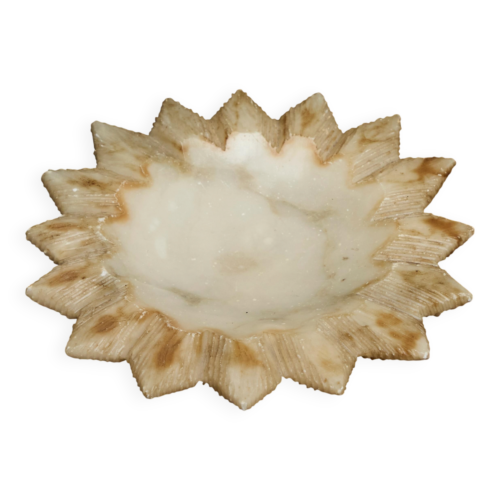Sunburst vide poche in hand-carved alabaster, 1960s