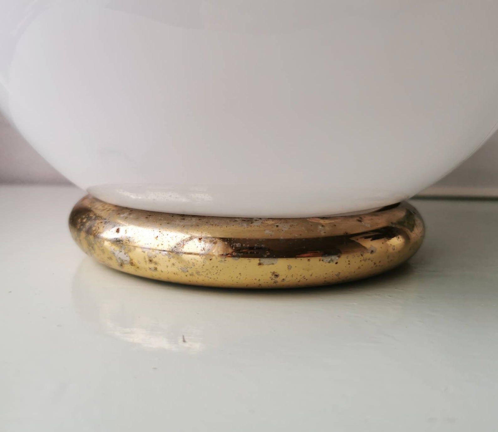 Vintage glass globe lamp 1980