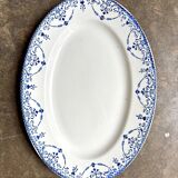 HB&Cie oval dish in blue ironstone, "Balzac" service