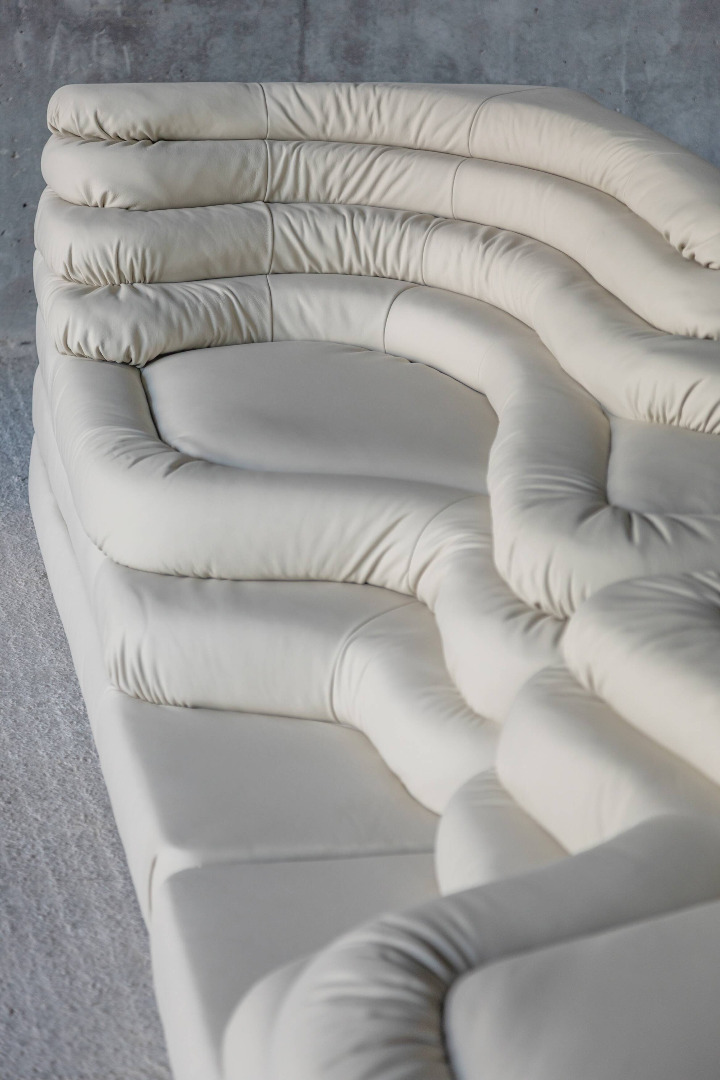 Terrazza sofa, Ubald Klug, De Sede, white leather