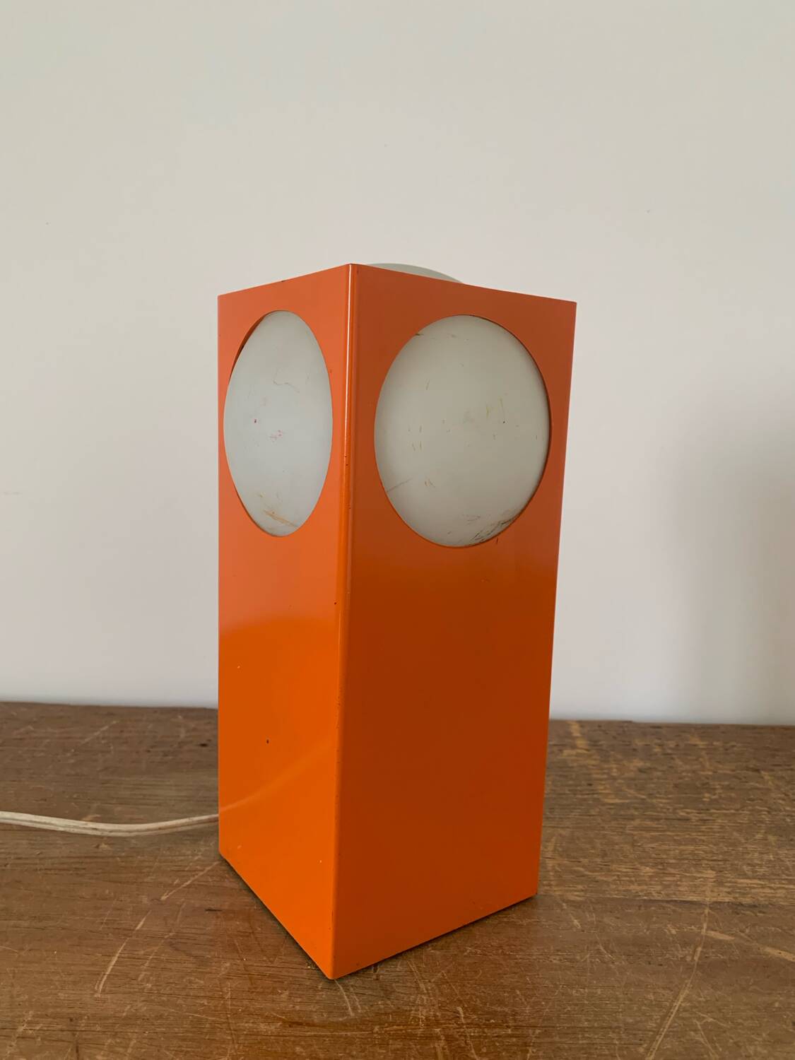 Orange Lamp Vintage Design Circa 1970 Space Age