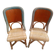 Pair of art deco garden chairs in patinated woven wicker
