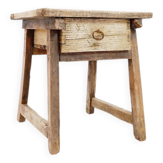 Rustic side table with drawer