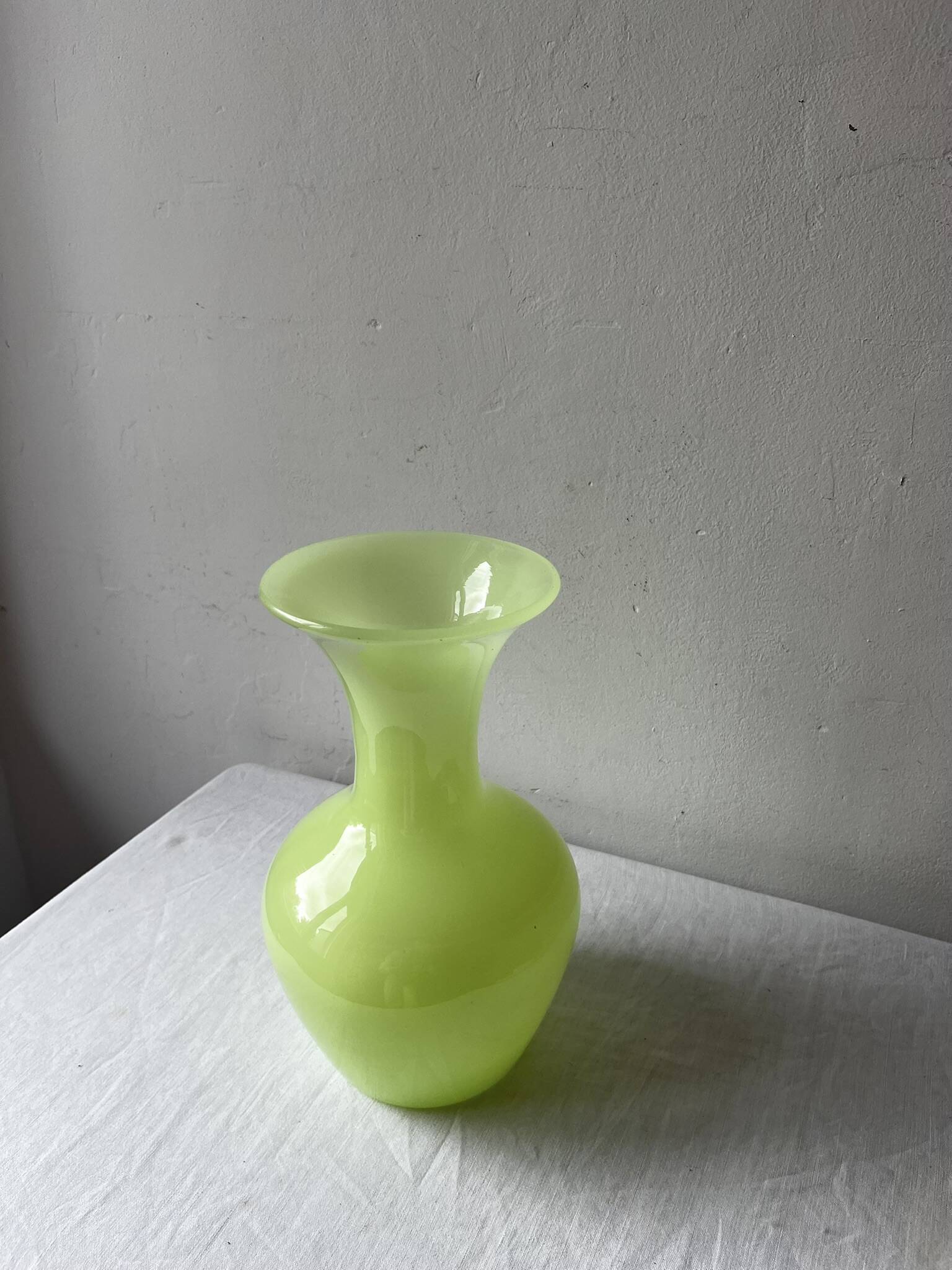 Pastel green opaline vase
