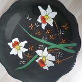 Fruit cup dish longwy france daffodils numbered deco flower on foot