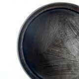 Set of "Kânâh" smoked terracotta dishes with ribbed interior | Ø 17-25-32-40 cm