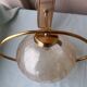 Pair of brass and glass wall lights