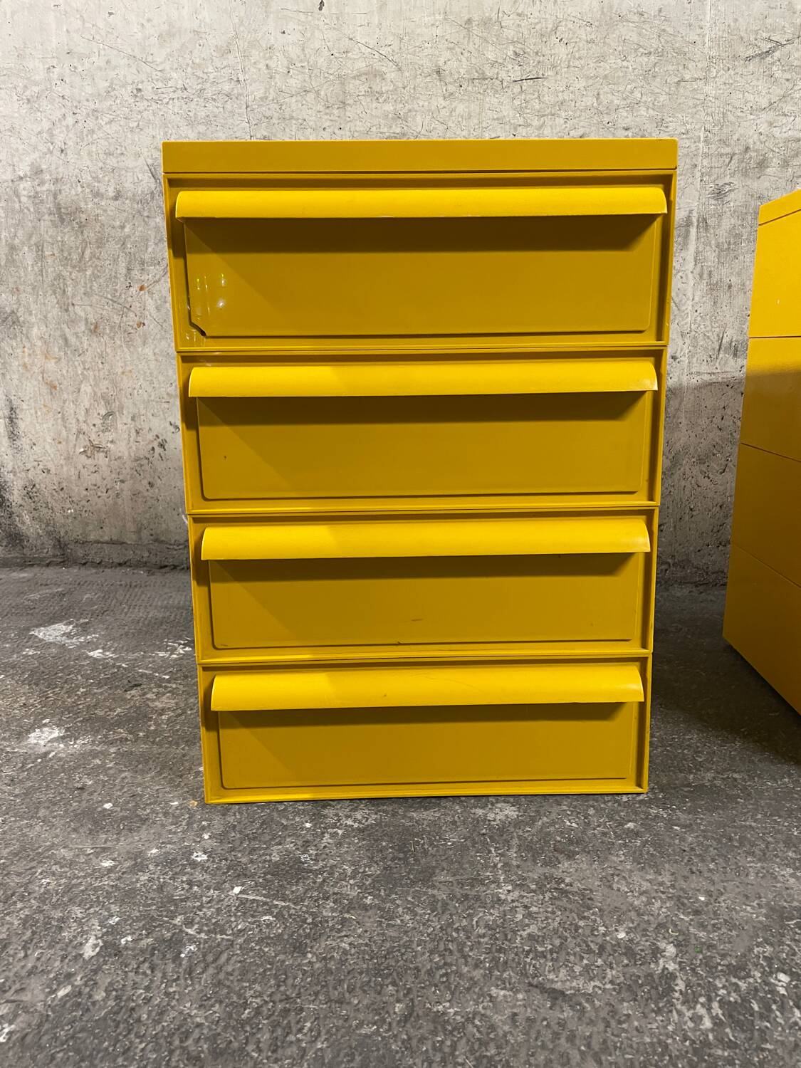 Yellow chest of drawers model 4601 by Simon Fussell for Kartell, 1970s