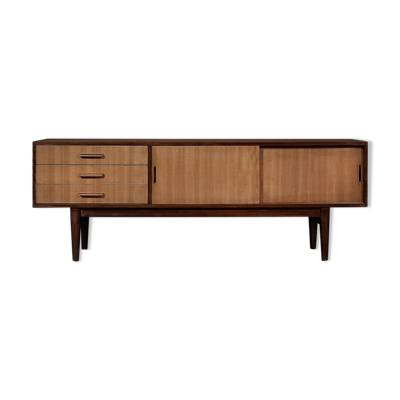Buffet classique vintage du milieu du siècle en acajou avec tiroirs, style scandinave danois, années 1970