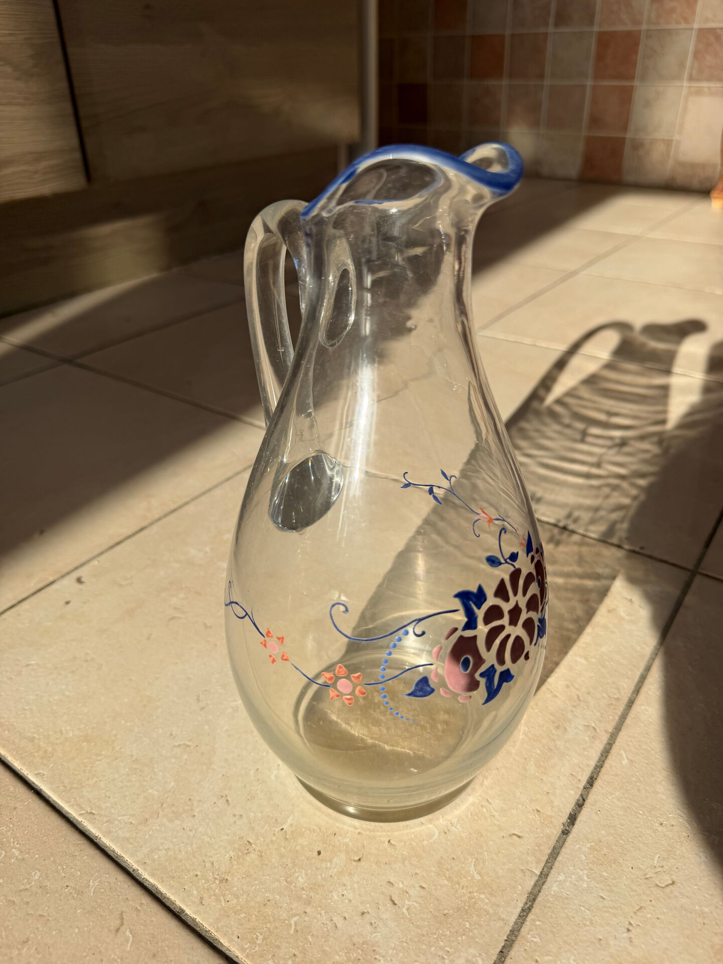Jean Luce for Baccarat - Art Deco water jug in enamelled crystal