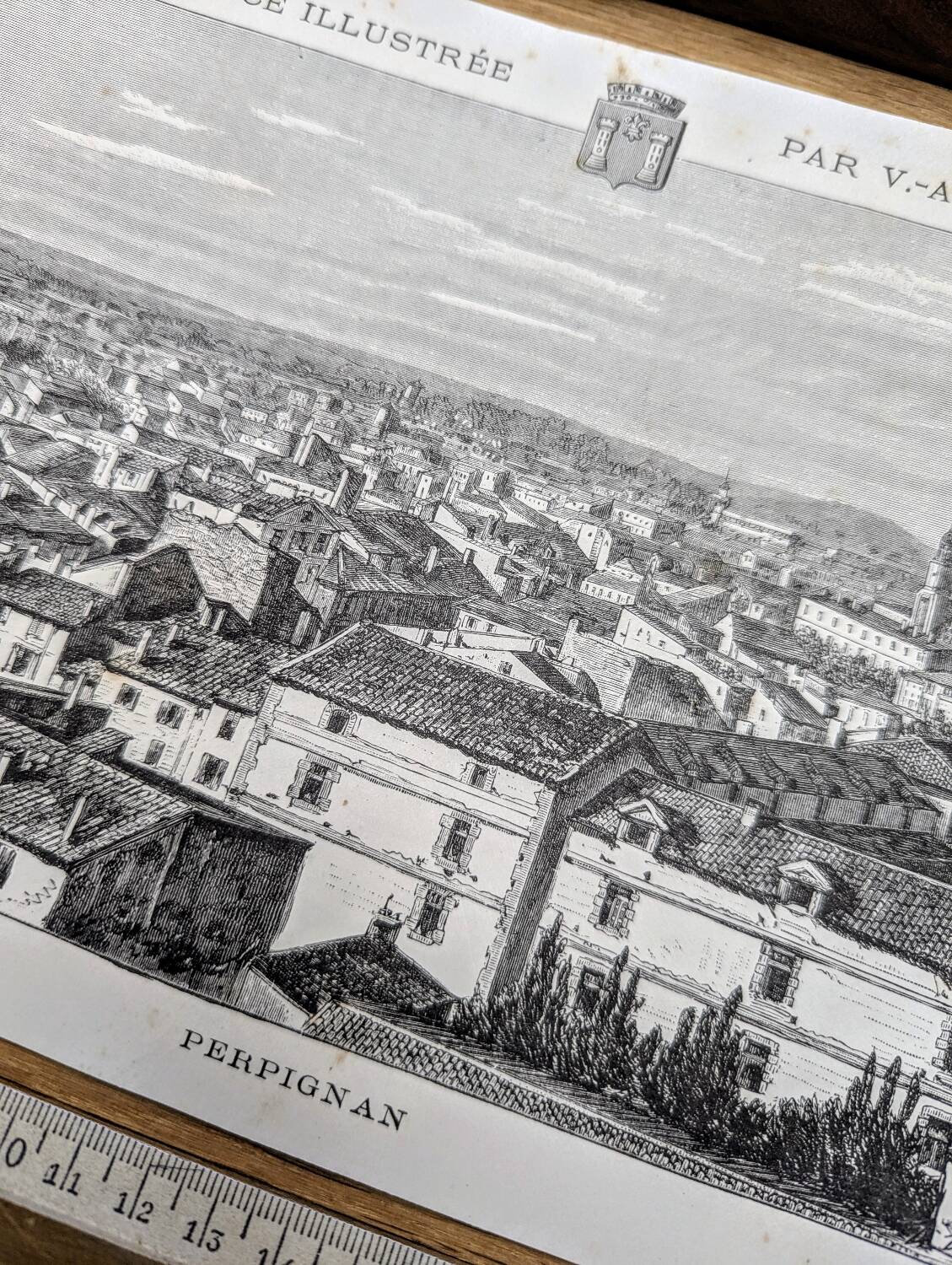 Engraving from Perpignan, Pyrénées-Orientales, printed in 1883