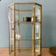 Vitrine vintage en verre et laiton
