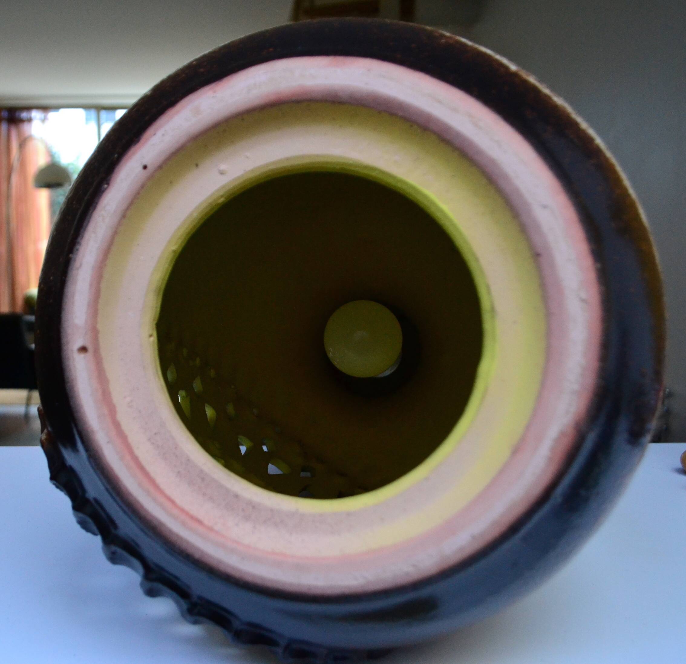 Fat Lava ceramic lamp with double lighting from the 60s/70s.